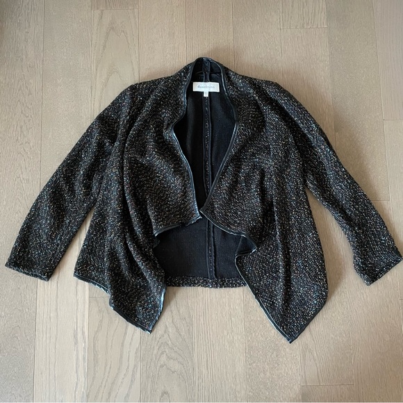 Daniel Rainn rainbow speckled blazer with faux leather trim - Picture 2 of 8